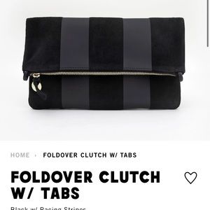 Clare v fold over clutch and thick chain crossbody strap